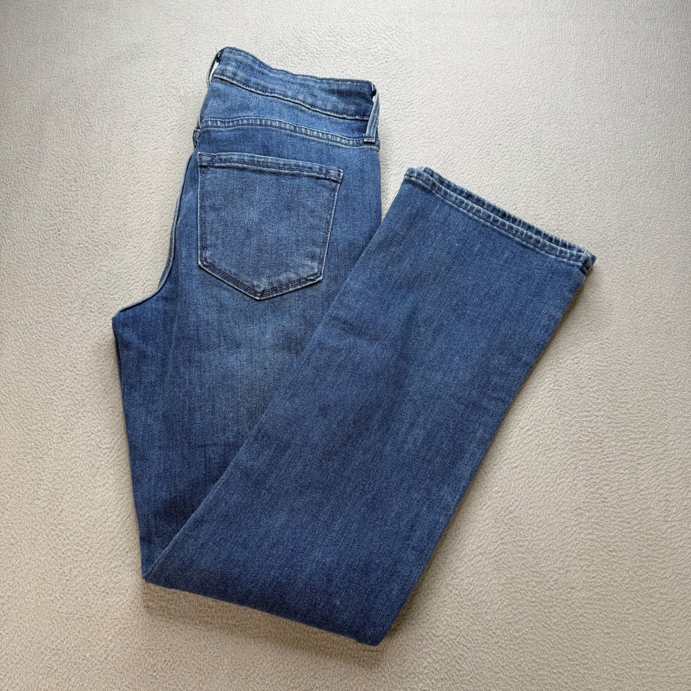 Old Navy Wow Boot-Cut Jeans Women 6 Short Blue Mid-Rise Faded Denim Stretch